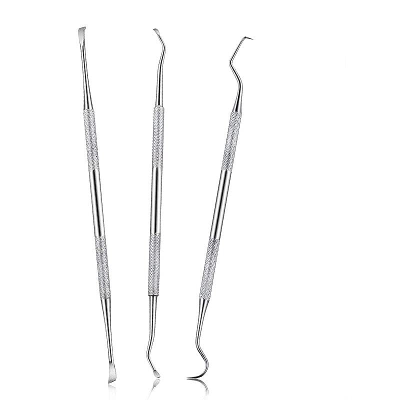 [Australia] - Dog Dental Tooth Tool,3 PCS Stainless Steel Dentist Teeth Cleaning Probe Tooth Scaler Scraper Double Headed Tarter Remover Scraper Pick Calculus Plaque Remover Repair 