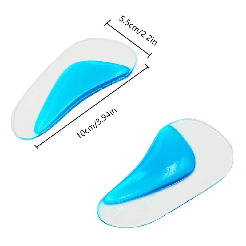 [Australia] - 2 Pairs Gel , Silicone Orthopedic Flat Feet Orthotic, Insoles Plantar Fasciitis Shoe Arch Support Gel High Heel Inserts Cushion Pads for Women Men (Blue) 