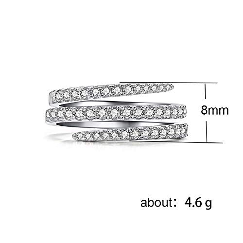 [Australia] - Kuyiuif Women 925 Sterling Silver Eternity Ring Cubic Zirconia Anniversary Wedding Engagement Band for Women Size 6-10 (6) 