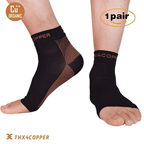[Australia] - Thx4 Copper Compression Recovery Foot Sleeves for Men & Women, Copper Infused Plantar Fasciitis Socks for Arch Pain, Reduce Swelling & Heel Spurs, Ankle Sleeve with Arch Support-X-Large X-Large (1 Pair) 