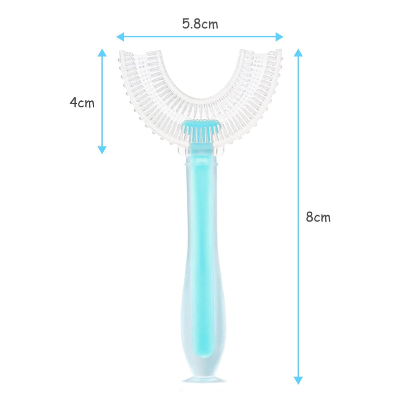 [Australia] - Vicloon U Shaped Toothbrush, Set of 2 U Shaped Manual Toothbrush with Soft Silicone Brush Head for Children Boys and Girls Blue Green(7-12 Years) Blue+green 