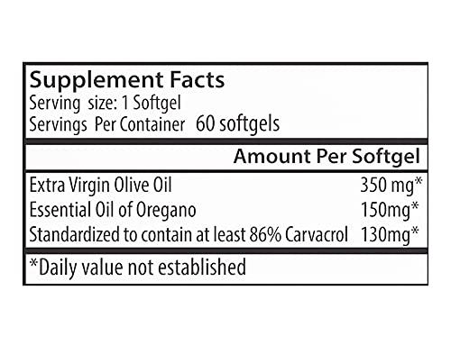 [Australia] - 130 mg Carvacrol - 150 mg Oregano Oil per Softgel. World Highest Concentration Oregano Oil Capsule. Zane Hellas Oregano Oil. Softgel Contains 30% Greek Essential Oil of Oregano. 120 Softgels. 