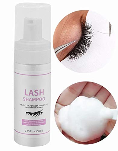 [Australia] - 50ml Eyelash Cleanser, Eyelid and Eyelash Foam Shampoo Gentle Eyelash Extension Cleanser for Removing Oil Make-up Residues 