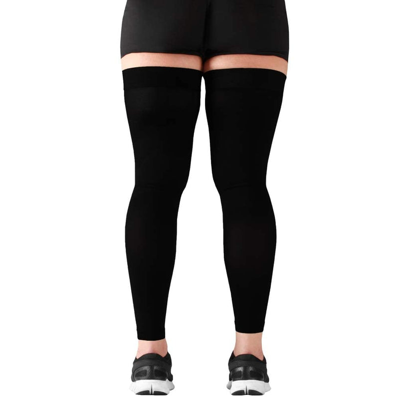 [Australia] - 3XL Mojo Compression Stockings 20-30mmHg Thigh Leg Sleeve Firm Opaque Graduated Medical Support Hose Black XXXL 3X-Large 