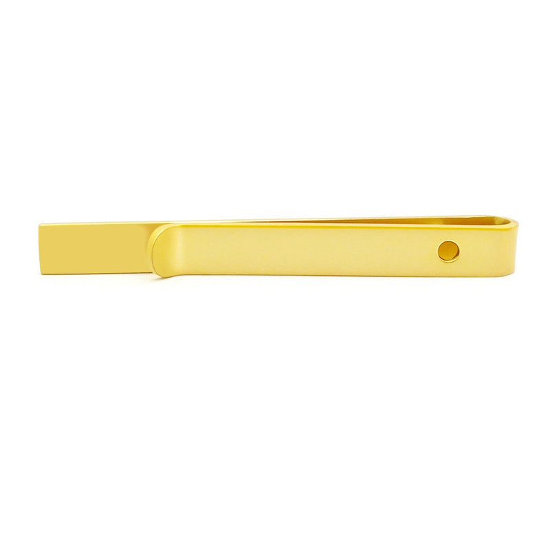 [Australia] - HONEY BEAR Mens Tie Clip Bar Steel for Normal Size Tie Business Wedding Gift 5.4cm Matte gold 