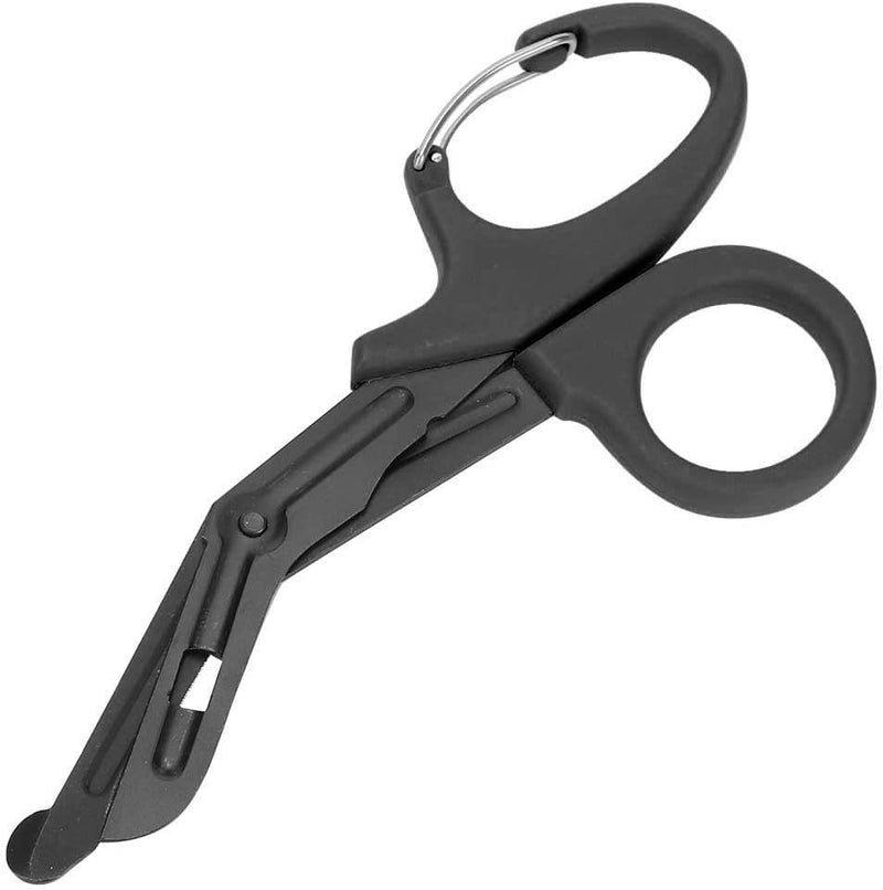 [Australia] - Titanium Bandage Shears Scissors 19cm , EMT and Trauma Shears, Bent Stealth Black Coated for Nurses, Students, Emergency Room (Black) 