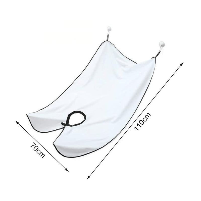 [Australia] - 2 Pcs Beard Bibs Beard Trimmer Catchers White Beard Shaving Aprons with Suction Cups for Men Trimming and Shaving 4t4t 