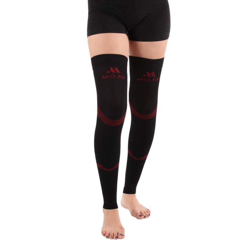 [Australia] - Mojo Compression Stockings Medical Thigh Leg Sleeve 20-30mmhg Black/Red Medium 