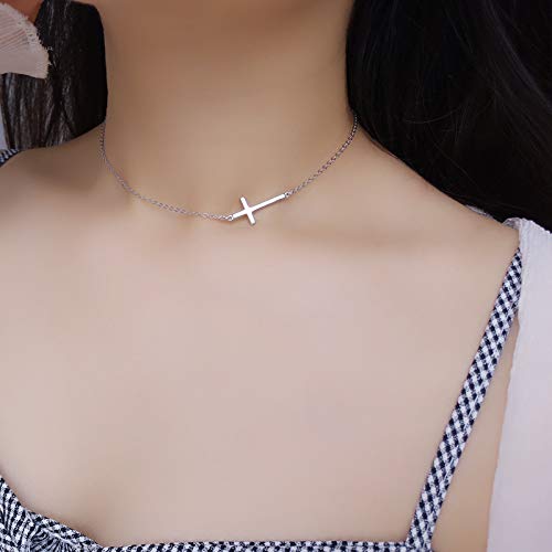 [Australia] - XOYOYZU Tiny Cross Pendant Necklace for Women Simple Cross Necklaces Mothers Day Birthday Gifts for Women Girl Choker cross 