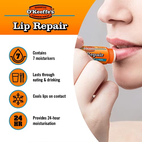 [Australia] - O'Keeffe's Cooling Relief Lip Repair Lip Balm for Dry, Cracked Lips, Stick, Orange (7544201) 1 - Pack 