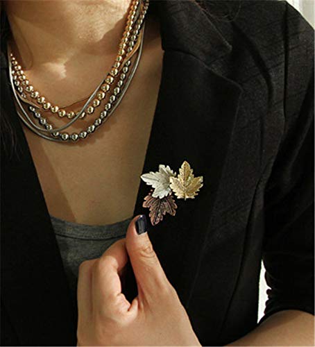 [Australia] - Vintage Broches Girls Pin Maple Leaf Brooch Bronze Brooches Pins Exquisite Collar for Women Dance Party Accessories 