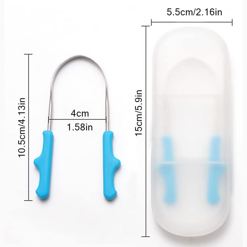 [Australia] - Tongue Scraper Stainless Steel,Tongue Cleaner with Storage Box Fights Bad Breath for Oral Care 