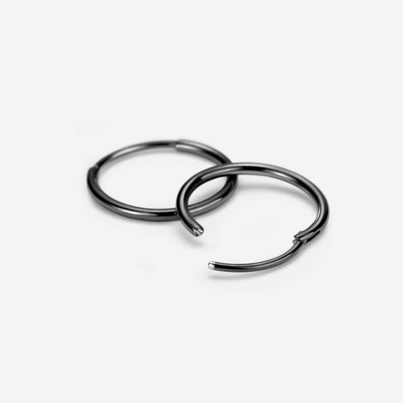 [Australia] - 316L Surgical Steel Endless Hoop Earrings with 16g Tube for Women Silver/Gold/Rose Gold/Black 8mm/10mm/12mm Black 10mm 