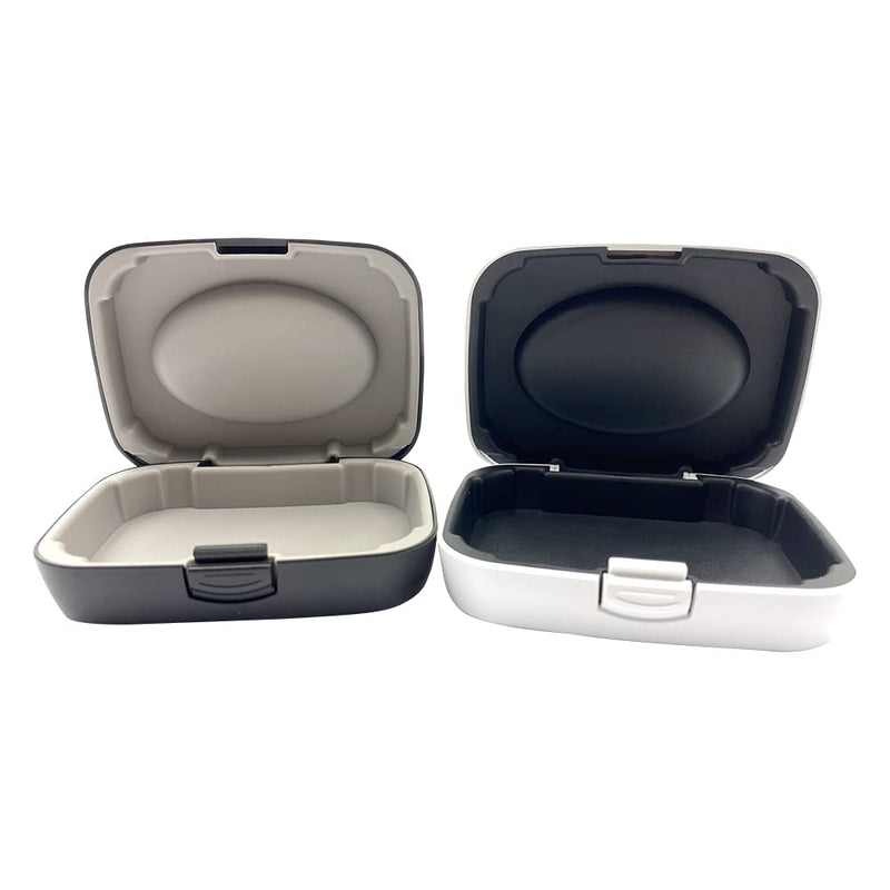 [Australia] - Hearing Aid Case Portable Protective Premium Texture Storage Case for BTE CIC IIC ITE Durable and Durable (White) 