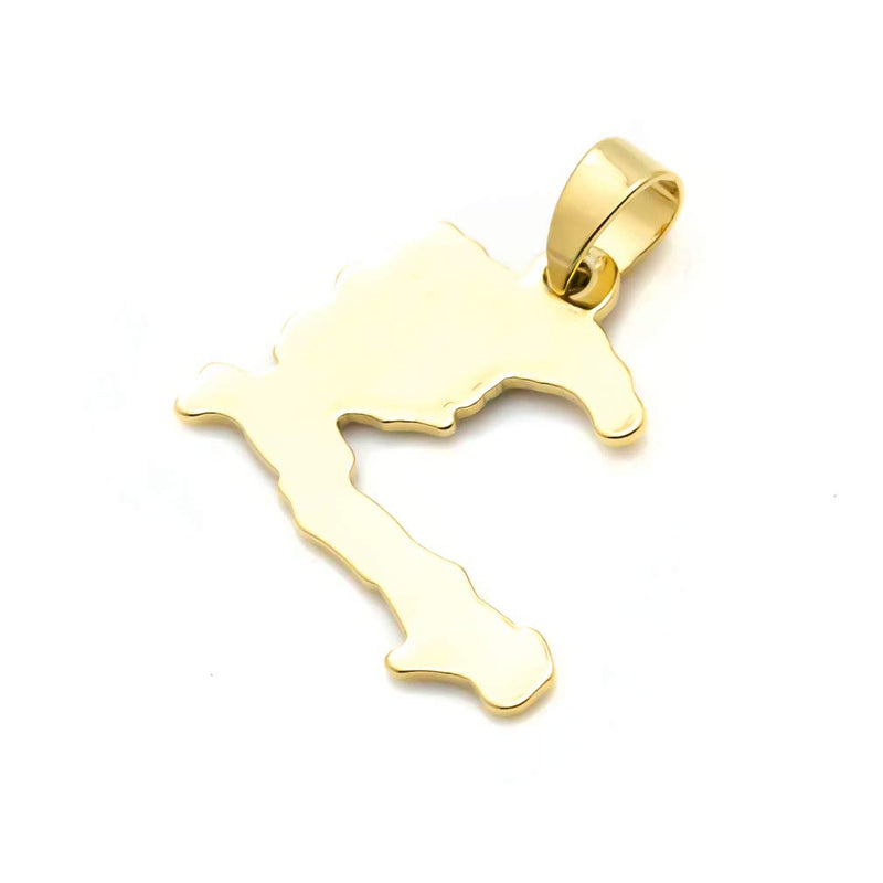 [Australia] - Xusamss Fashion 18K Gold Plated Alloy Haitian Map Pendant Charm Necklace Gold Haitian Map 