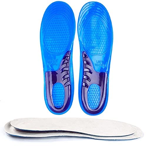 [Australia] - Unisex Orthotic Silicone Gel Shoes Insoles Shock Absorbing Full Length Pair of Boots & Sports Shoe Massaging Feet Shoe Inserts (Large Size UK 9 to 12) 