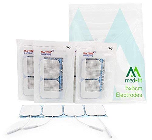 [Australia] - Med-Fit 1 Tens Pads 12 Pads 3 Packs of The Highest Quality Extra Long-Lasting self-Adhesive Tens Pads Size 5cm x 5cm 2"x 2" Med-Fit Pads use Patented Hydrogel for Guaranteed Long Life. 