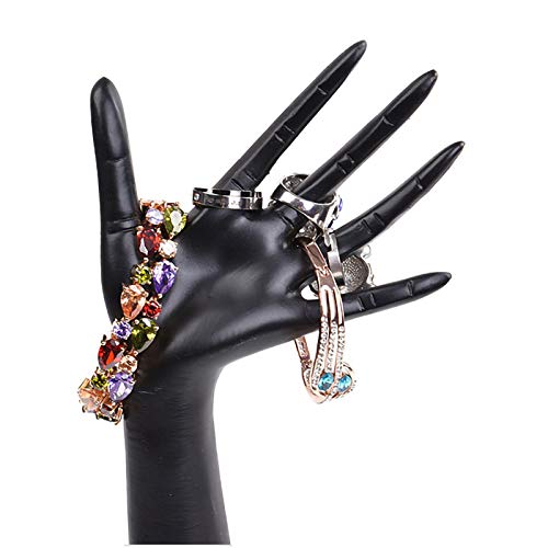 [Australia] - HOMANDA Black Resin Long Hand Form Bracelet Ring Jewelry Display Holder Organizer (Hand Form-Style 4) Hand Form-style 4 