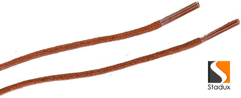 [Australia] - Round Waxed Shoelaces-For Oxford Shoes Round Dress Shoes Boots Leather Shoe Laces,2.5mm Width,80-100cm Length.… Length 100CM Brown 