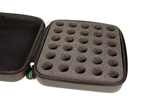 [Australia] - Essential Oil Storage - Hard Shell Case - 30 Bottles - 5ml-15ml - Lightweight Carrying Black Travel Case 