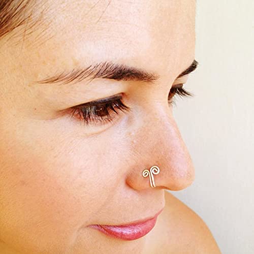 [Australia] - MODRSA Nose Cuff, Gold Nose Cuff, Nose Cuff Non Piercing, Fake Nose Ring, Clip on Nose Ring, African Nose Cuff, Fake Nose Cuff, Nose Cuffs for Non Pierced Nose Cuff Jewelry A1-6pcs-silver 