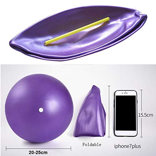 [Australia] - Fortitude Sports Yoga Ball 25cm | Small Soft Mini Pilates Ball for Yoga, Fitness, Core, Stability and Physical Therapy | Inflatable Mini Gym Ball With Inflation Straw Blue 