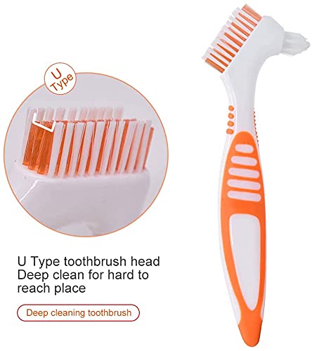 [Australia] - Chargenyang Denture Brush Dual Head Toothbrushes Hard Denture Cleaning Brush Denture Toothbrush Cleaning Brush False Teeth Brush Toothbrush(3PACK) 