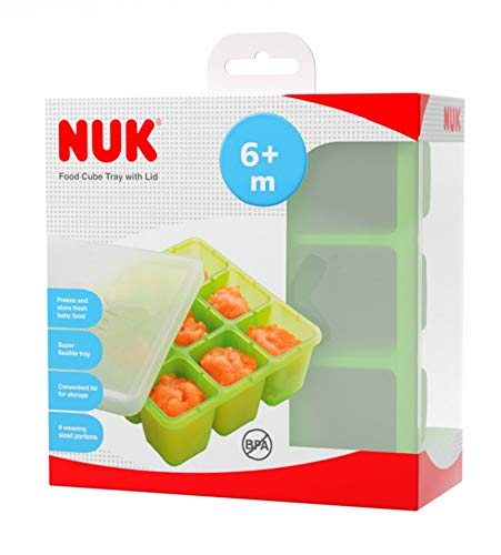 [Australia] - NUK Food Cube Tray with Lid for Freezing Baby Food | 6 Months+ | Dishwasher Safe | BPA Free(Pack of 1) Green 