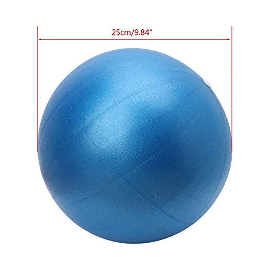 [Australia] - Fortitude Sports Yoga Ball 25cm | Small Soft Mini Pilates Ball for Yoga, Fitness, Core, Stability and Physical Therapy | Inflatable Mini Gym Ball With Inflation Straw Blue 