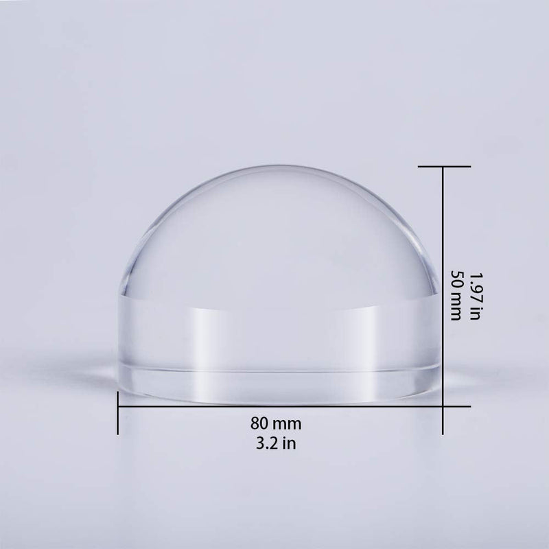 [Australia] - BIJIA 3.2 inch Acrylic Paperweight Magnifier Reading Magnifying Glass - Dome Magnifier/Paperweight Optical Half Ball Lens with White Box(80mm) 3.2 Inch Dome Magnifier With White Box 