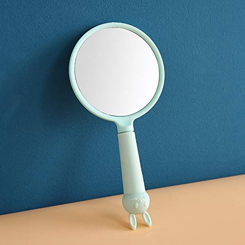 [Australia] - IKELOK Miroor Green Circle Hand Mirror Vanity Mirror Handheld Mirror with Handle Make up Mirror 