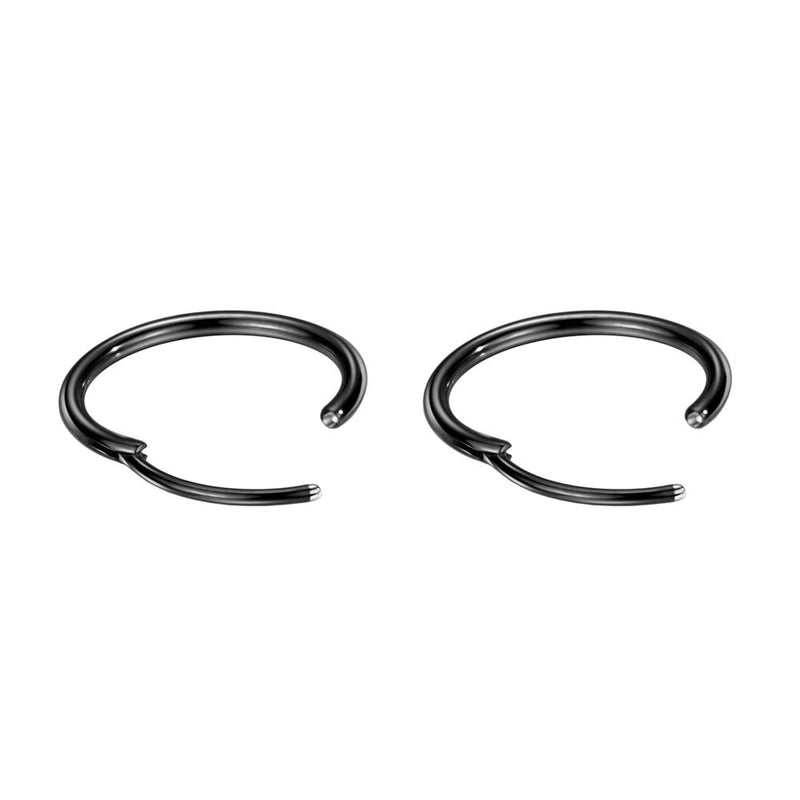 [Australia] - 316L Surgical Steel Endless Hoop Earrings with 16g Tube for Women Silver/Gold/Rose Gold/Black 8mm/10mm/12mm Black 10mm 