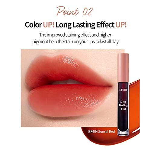 [Australia] - ETUDE HOUSE Dear Darling Water Gel Tint #RD309 Muhly Red | Long-Lasting Moisture Lips Stain with Autumn Red Colors | Kbeauty #RD309 Muhly Red (21AD) 