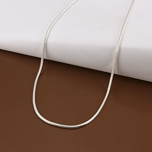 [Australia] - Greendou Fashion Jewelry 3 Pieces 925 Sterling Silver 2mm Snake Chain Necklace (16 Inch) 16 Inch 