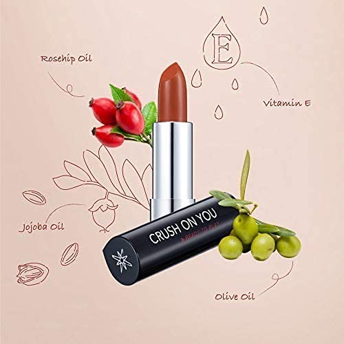 [Australia] - Matte Vegan Lipstick with Creamy Satin Finish, Burnt Sienna with a Rosy Orange Twist and Brownish Color -CRUSH ON YOU (302-Close to You) by Ready to Shine 302-Close To You 