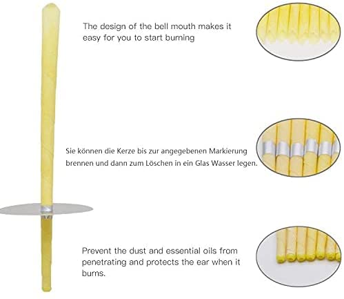 [Australia] - Ear Candles Hopi 10 pcs - Natural Ear Candles Beeswax Candling Cones with 5 Protective Disks (Yellow) Yellow 