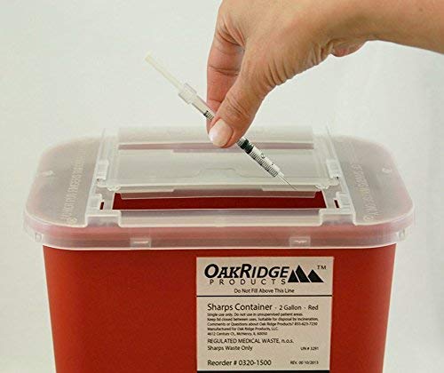 [Australia] - OakRidge Products 2 Gallon Size | Sharps Disposal Container | Holds hundreds of needles | Approved for home use 