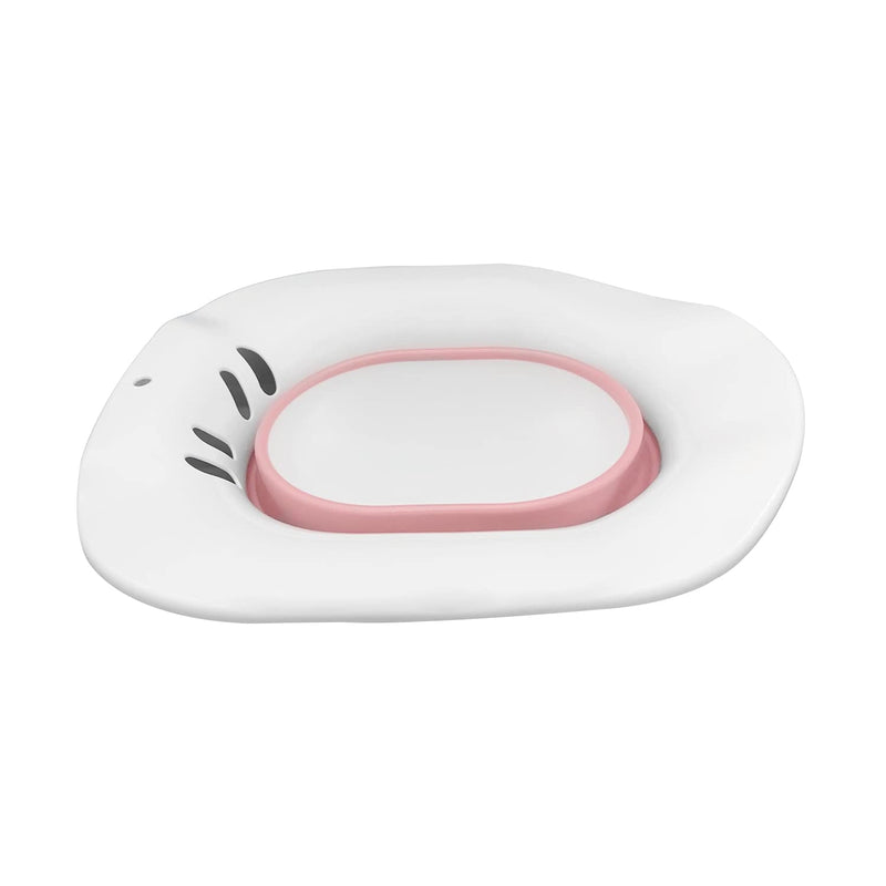 [Australia] - Funmi Foldable Sitz Bath for Toilet & Bidet for Use Over Toilet - Yoni Steam Seat Fits Universal Toilets and Commode - Collapsible Sitz Bath - Pink 