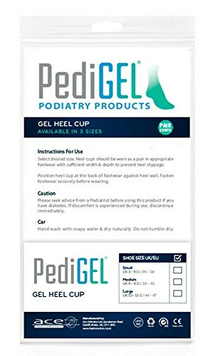 [Australia] - PediGel® - Gel Heel Cup with Soft Spot - Designed by Leading UK Podiatrists - Pair 2 Units - Large Large (Shoe Size UK 10 - 12) 