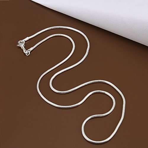 [Australia] - Greendou Fashion Jewelry 3 Pieces 925 Sterling Silver 2mm Snake Chain Necklace (16 Inch) 16 Inch 