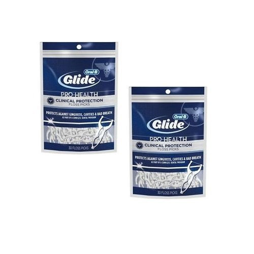 [Australia] - Oral-B Glide Pro Health 30 Floss Picks Clinical Protection Gingivitis, Cavities (30 pc) (2 Pack of 30) 