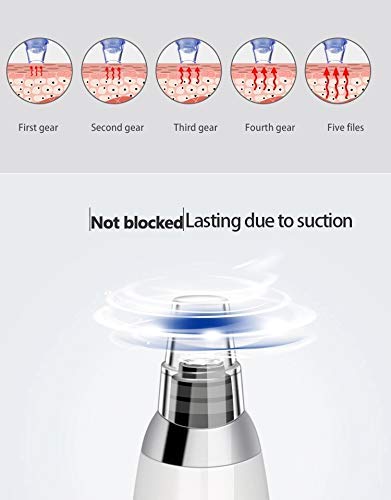 [Australia] - AV Group - Latest Technology Blackhead Vacuum Acne Remover Pore Cleansing Exfoliating Machine with 5 Adjustable Suction Power and Microcrystalline Replacement Probes Collagen Regeneration Device 