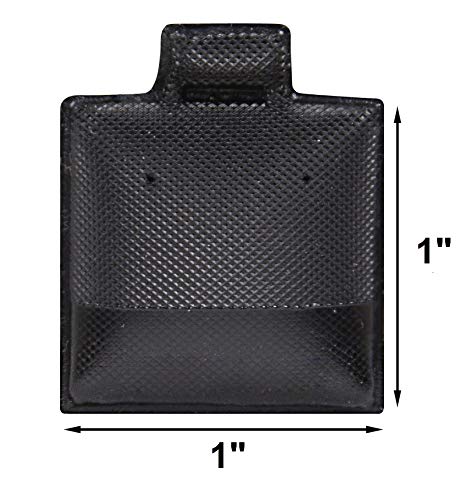 [Australia] - N'icePackaging - 100 Qty Plain Black 1" x 1" Vinyl Puff Pad Earring Cards - for Display & Sales - Clip/Wire/Post Earrings 1" x 1" 
