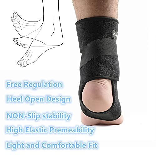 [Australia] - TONSAM Open Heel Design Ankle Brace-Adjustable Ankle Support-Ankle Compression Breathable Sleeve & Ankle Pain Relief-Cross Strap Force Suitable for Sports 