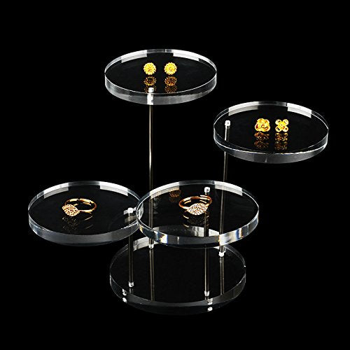 [Australia] - Funnuf 4 Tier Acrylic Rotatable Jewelry Display Stands for Rings Earrings, 4.8 Inch Clear Acrylic 