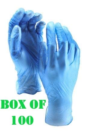 [Australia] - Strong Quality Blue Vinyl Gloves Powder Free LARGE Size Gloves | Latex Free - Food Safe - Ambidextrous | Ideal For Every Day Use BOX OF 100 AQL 1.5 EN455 CLASS 1 