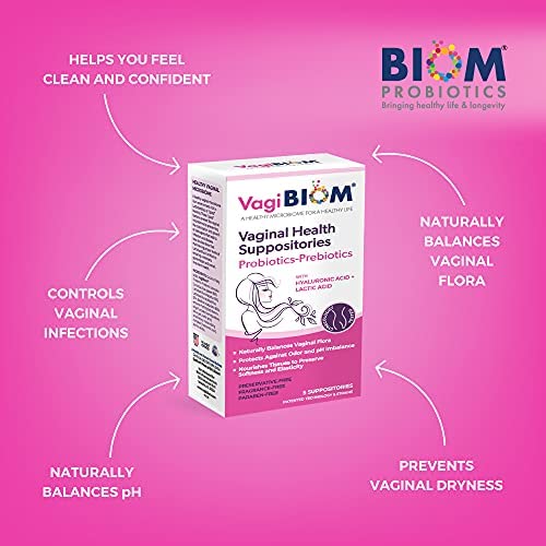 [Australia] - VagiBiom Lactobacillus Suppository (15 count) 3-in-1 Benefits- Microbiome Flora balance, Odor Control and Enhanced moisturization for vaginal dryness due to Menopause; Balance and Nourishes Healthy Lactobacillus Flora; Paraben-Free Preservative-Free, V... 
