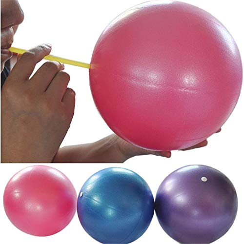 [Australia] - Fortitude Sports Yoga Ball 25cm | Small Soft Mini Pilates Ball for Yoga, Fitness, Core, Stability and Physical Therapy | Inflatable Mini Gym Ball With Inflation Straw Blue 