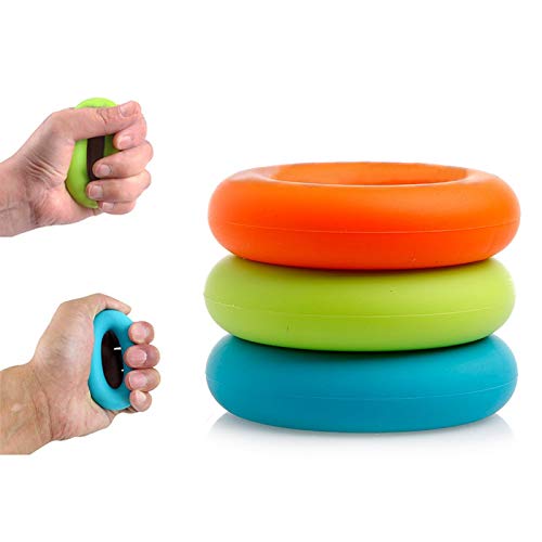 [Australia] - Grip Strength Trainer,Hand Grip Strengthener ,Forearm Grip Workout - Grip Trainer Silicone Rings for Rock Climbing, Athletes & Stress Relief & Rehabilitation, 3 Resistance Levels(3 PCS) Round 30-50lbs 