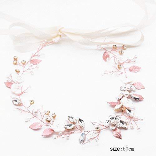 [Australia] - FXmimior Bridal Rose Gold Hair Accessories Crystal Headband Long Hair Vine Diadem Evening Party Customised Wreath Wedding Headpiece 